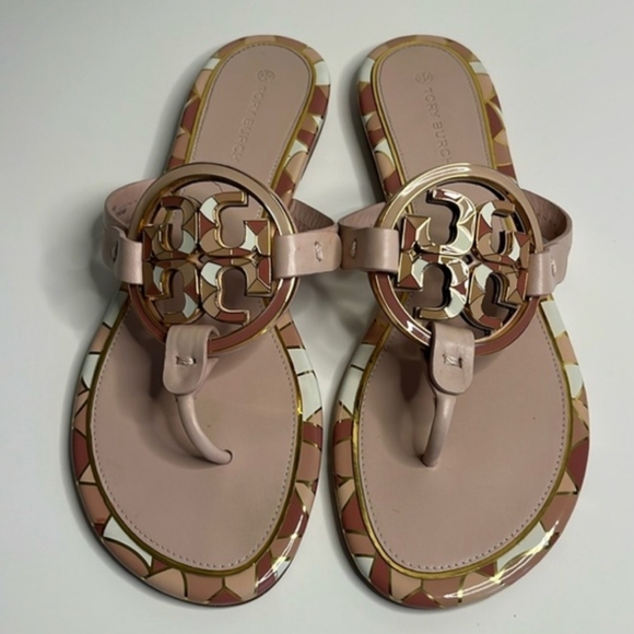 Tory Burch Enamel Miller Sandals size 8.5 M Pink - Picture 8 of 15